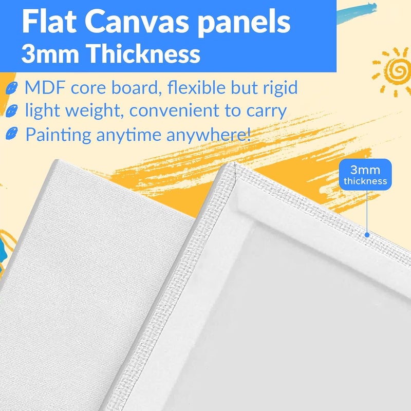 YOURSORTER 28 Pack 5x7 Inch Canvas Boards for Painting, Blank Small Painting Canvases for Kids Art Novices, Gesso Primed Acid-Free 100% Cotton Mini Canvas Panels for Acrylic Oil Watercolor Tempera - Image 2